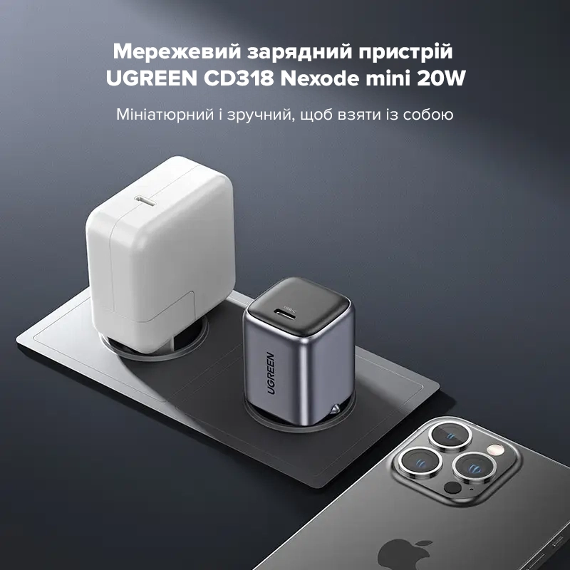Сетевое зарядное устройство UGREEN CD318 Nexode mini 20W Charger EU (UGR-90664)