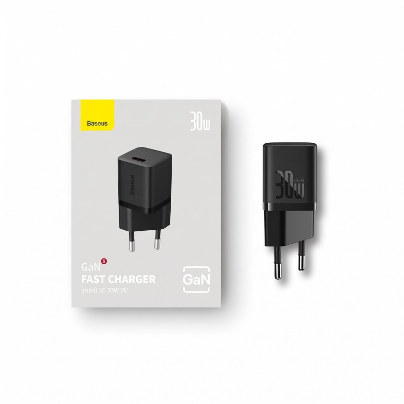 Мережевий зарядний пристрій Baseus GaN5 Fast Charger (mini) 1C 30W EU Black (CCGN070401)