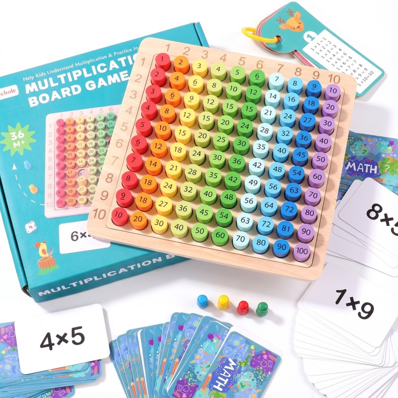 Treehole wooden educational board "3 in 1 Multiplication Table"