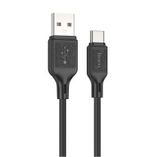 Кабель HOCO X90 Cool Type-C, силіконовий, швидка зарядка 3А, 1м, чорний