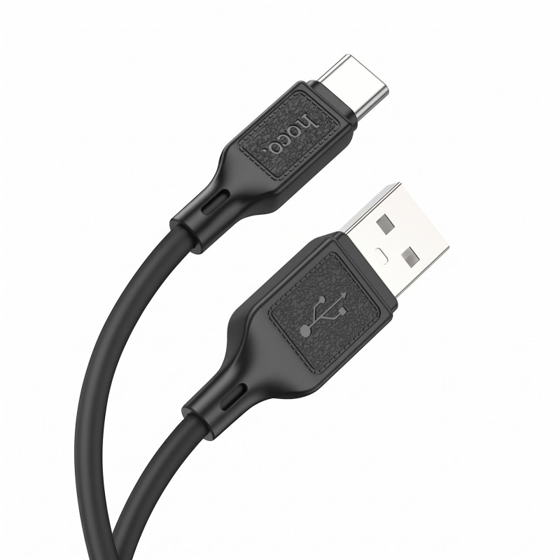 Кабель HOCO X90 Cool Type-C, силіконовий, швидка зарядка 3А, 1м, чорний