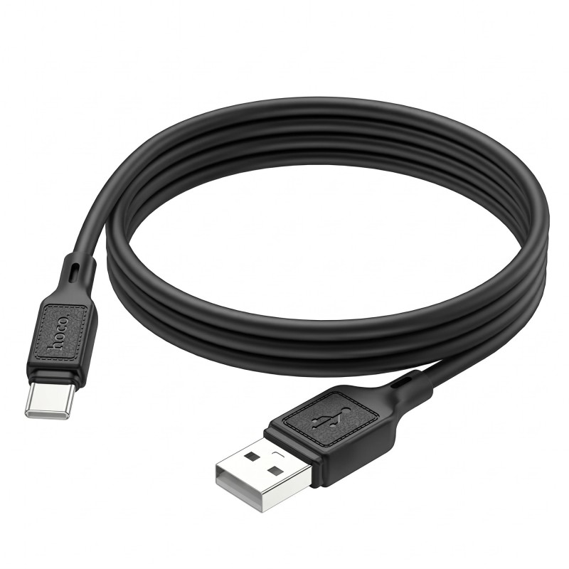 Кабель HOCO X90 Cool Type-C, силіконовий, швидка зарядка 3А, 1м, чорний