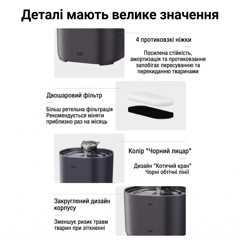 Automatic Drinking Fountain for Cats and Dogs FT666, USB, 2.2 L