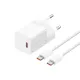 Мережевий зарядний пристрій Baseus GaN5 Fast Charger(mini) 1C 30W EU з кабелем Type-C, Moon White