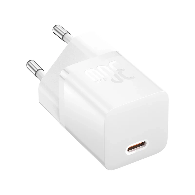 Мережевий зарядний пристрій Baseus GaN5 Fast Charger(mini) 1C 30W EU з кабелем Type-C, Moon White