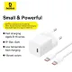 Мережевий зарядний пристрій Baseus GaN5 Fast Charger(mini) 1C 30W EU з кабелем Type-C, Moon White