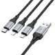 Кабель HOCO X102 Fresh 3-в-1 USB-A на Lightning, Micro-USB, Type-C, Black