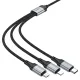Кабель HOCO X102 Fresh 3-в-1 USB-A на Lightning, Micro-USB, Type-C, Black
