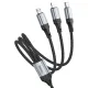 Кабель HOCO X102 Fresh 3-в-1 USB-A на Lightning, Micro-USB, Type-C, Black