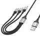 Кабель HOCO X102 Fresh 3-в-1 USB-A на Lightning, Micro-USB, Type-C, Black