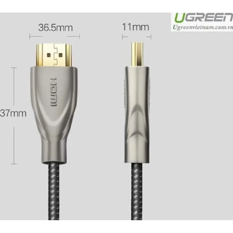 UGREEN HD131 HDMI Cable Carbon Fiber Zinc Alloy 1m, Gray (HD131)