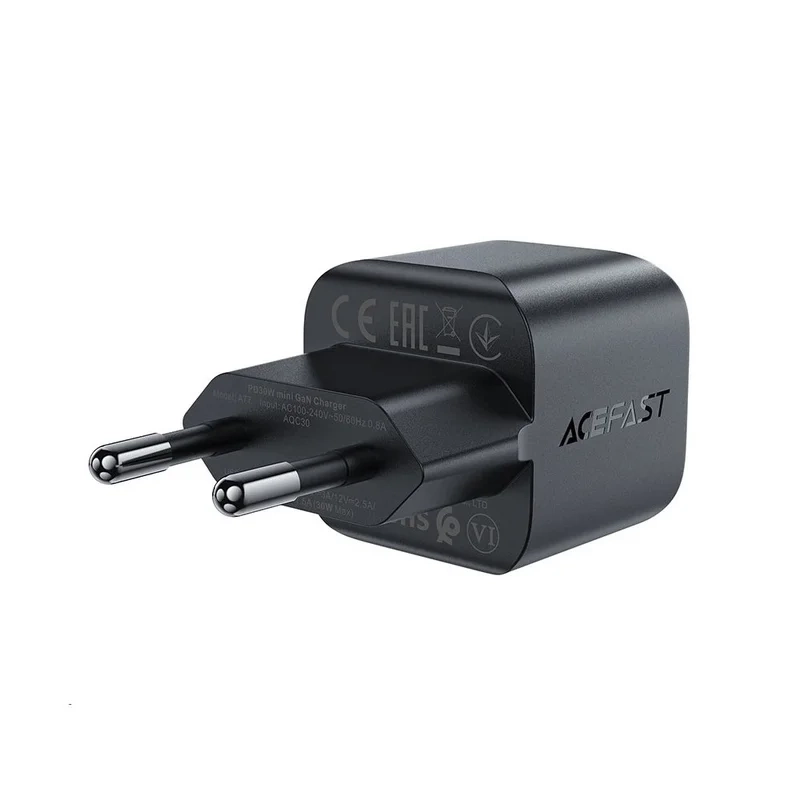 Мережевий зарядний пристрій ACEFAST A77 mini PD30W GaN USB-C Black
