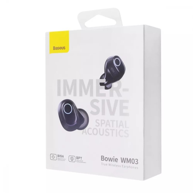 Бездротові навушники Baseus Bowie WM03 TWS з вбудованим мікрофоном Bluetooth 5.3 Type-C Чорні (NGTW330401)