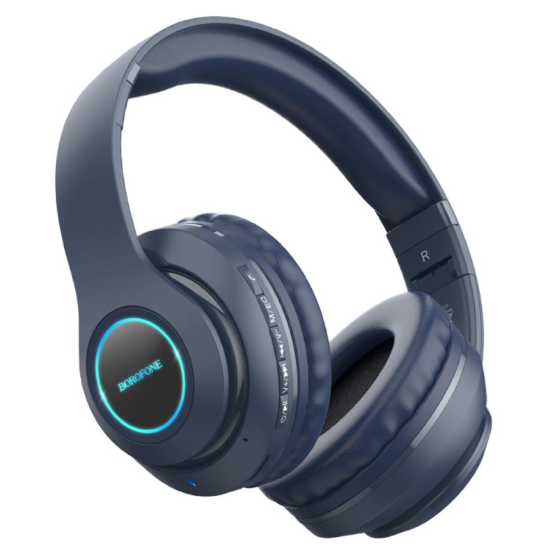 Бездротові навушники BOROFONE BO17 Wireless Headphones з вбудованим мікрофоном Bluetooth 5.0 + AUX + TF Dark Blue (BO17DU)