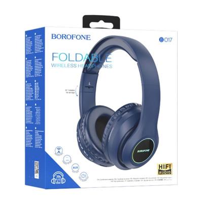 Беспроводные наушники BOROFONE BO17 Wireless Headphones со встроенным микрофоном Bluetooth 5.0 + AUX + TF Dark Blue (BO17DU)