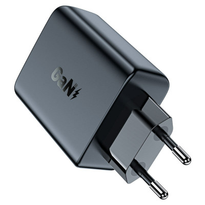 Мережевий зарядний пристрій ACEFAST A29 PD 50W GAN 2xType-C (USB-C) Dual Port Charger Black (AFA29B)