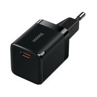 Сетевое зарядное устройство BASEUS GAN3 Fast Charger 1C 30W EU Type-C Black (CCGN010101)