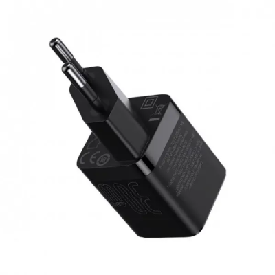 Мережевий зарядний пристрій BASEUS GAN3 Fast Charger 1C 30W EU Type-C Black (CCGN010101)