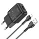 Мережевий зарядний пристрій HOCO C96A 10.5W+ кабель USB to Lightning (for iPhone) Black (6931474765987)