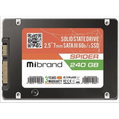 SSD Mibrand Spider 240GB 2.5" 7mm SATAIII Standard (MI2.5SSD/SP240GBST)