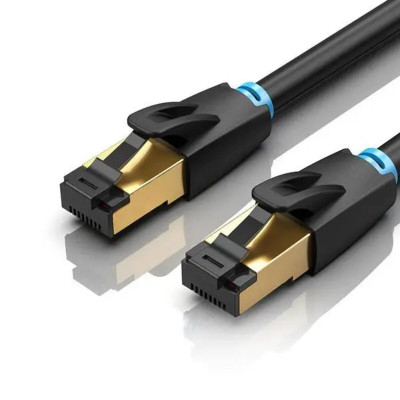 Кабель сетевой Vention Cat.8 SSTP RJ45 Интернет кабель (патч-корд, Patch Cable) 3 м Black (IKABI)