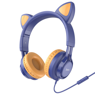 Навушники HOCO W36 Cat Ear з мікрофоном Midnight Blue (6931474770400)