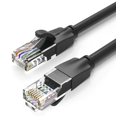 Кабель мережевий Vention Cat.6 UTP RJ45 Інтернет кабель (патч-корд, Patch Cable) 1.5 м Black (IBEBG)