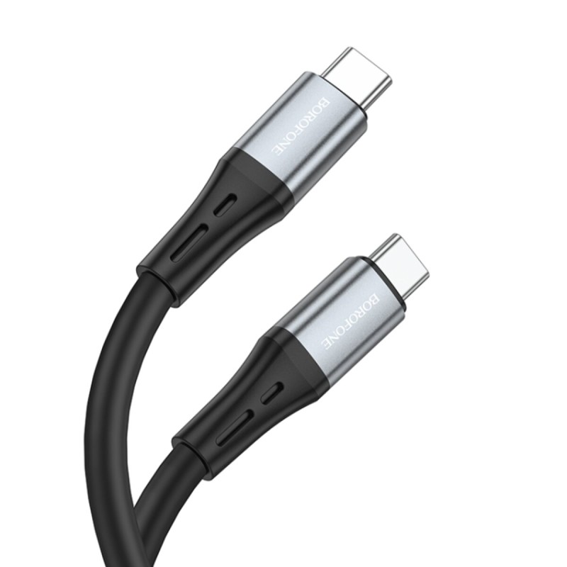 Кабель Borofone BX88 Solid Type-C to Type-C 60W 3A, Power Delivery, QuickCharge 4.0, 1м Black (BX88CCB)