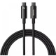 Кабель Baseus Tungsten Gold Data Cable 240W, Power Delivery 3.1, 480Mbps, Type-C to Type-C 2м Black (CAWJ040101)