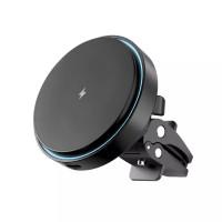 Автодержатель для телефона Proove Light Circle Wireless Charger 15W, MagSafe Black (47926)