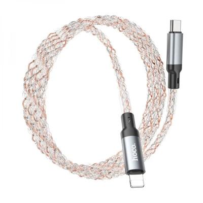 Кабель HOCO U112 Shine 20W Charging Data Cable для iPhone Type-C to Lightning, 1м, 3А, Power Delivery Grey (6931474788795)