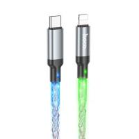 Кабель HOCO U112 Shine 20W Charging Data Cable для iPhone Type-C to Lightning, 1м, 3А, Power Delivery Grey (6931474788795)