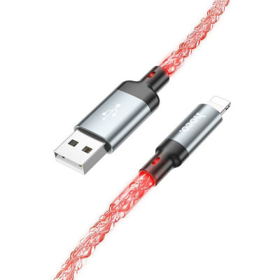 Кабель HOCO U112 Shine Charging Data Cable for iPhone USB to Lightning, 1м, 2.4А Grey (6931474788801)