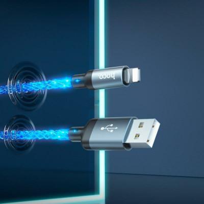 Кабель HOCO U112 Shine Charging Data Cable для iPhone USB to Lightning, 1м, 2.4А Grey (6931474788801)