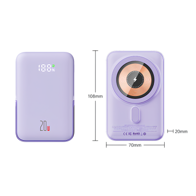 УМБ CYKE Q15 10000 mAh PD 20W MagSafe Wireless Powerbank Purple