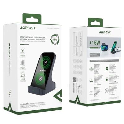 Бездротовий зарядний пристрій Acefast AirCharge E14 Desktop Wireless Charger 15W Space Grey (AFE14)