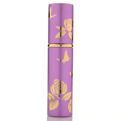 Металевий атомайзер для парфумів з квітковим дизайном 10 мл Фіолетовий 