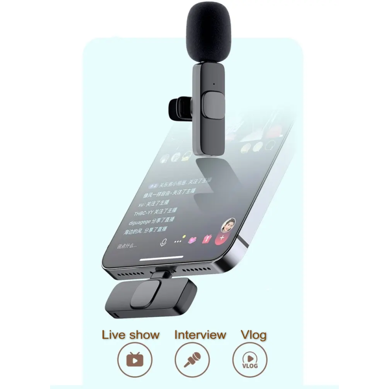 Беспроводной петельный микрофон K9 Lightning (K9-Lightning) для iPhone Всенаправленный Черный