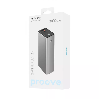 УМБ Proove Metalskin 30000mAh Type-C + 2xUSB + Micro USB 65W Gray (54074)