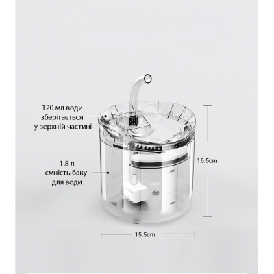Поїлка-фонтан для котів та собак WF060 2л з датчиком руху та автоматичним відключенням