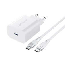 Мережевий зарядний пристрій Proove Rapid 30W 30W EU Type-C QC3.0 PD3.0 White + кабель Type-C (54688)