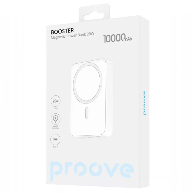 УМБ Proove Booster 20W 10000 mAh MagSafe Wireless Powerbank White (54271)