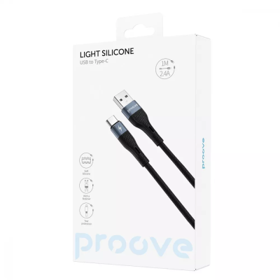 Кабель Proove Light Silicone 2.4А, USB Type-A to Type-C 1м White (49194)