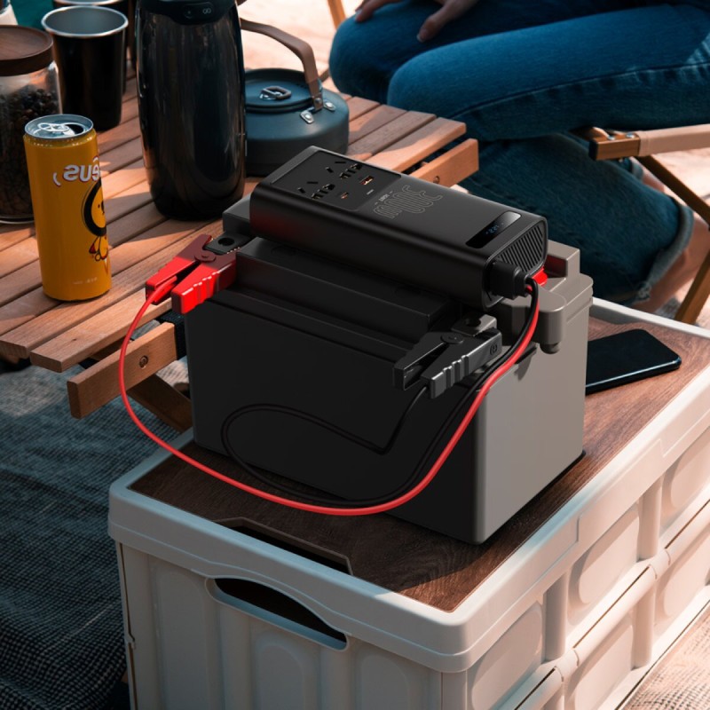 Автомобильный инвертор Baseus IGBT Power Inverter 300W 2x220V (CN/EU) + USB Type-A + Type-C Black (BS-CI30-02)