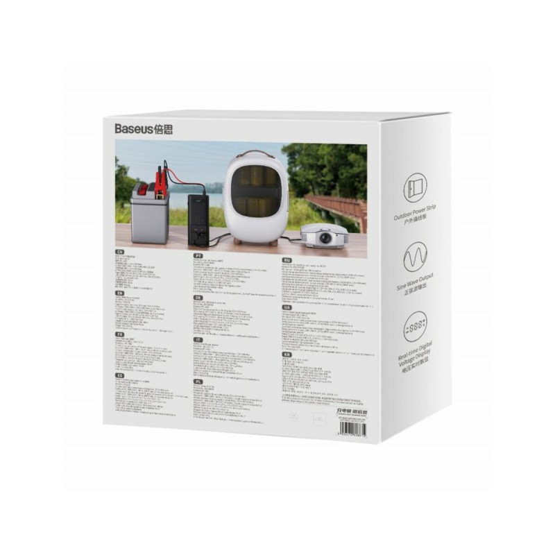 Автомобильный инвертор Baseus IGBT Power Inverter 300W 2x220V (CN/EU) + USB Type-A + Type-C Black (BS-CI30-02)