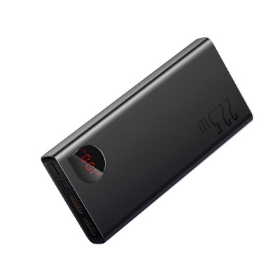 УМБ Baseus Adaman Digital Display QuickCharge PowerBank 20000mAh Type-C + 2xUSB 22.5W повербанк с быстрой зарядкой QC3.0+PD3.0 Black (PPAD000101)