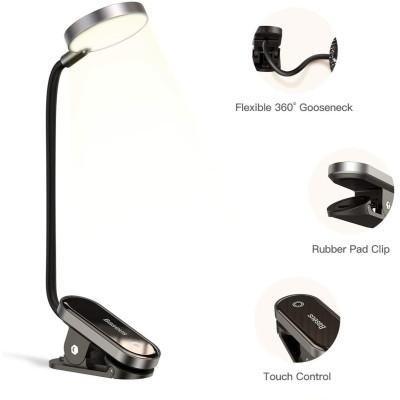 LED світильник для читання Baseus Comfort Reading Mini Clip Lamp з кліпсою 3W 4000K 350mAh Dark Gray (DGRAD-0G)