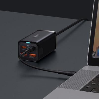 Мережевий зарядний пристрій Baseus GAN3 Pro Desktop Fast Charger 100W EU 2x USB Type-A + 2x USB Type-C PD3.0 QC4.0 AFC Black (CCGP000101)