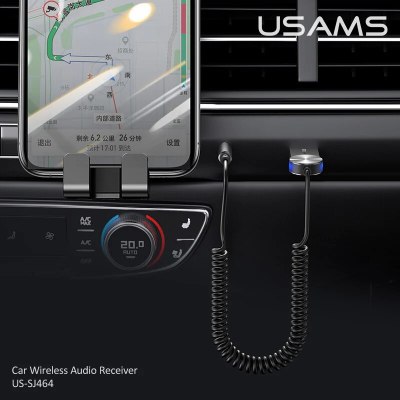 Bluetooth-адаптер Usams US-SJ464 Car Wireless Audio Receiver USB-A + AUX to Bluetooth 5.0 Tarnish (SJ464JSQ01)