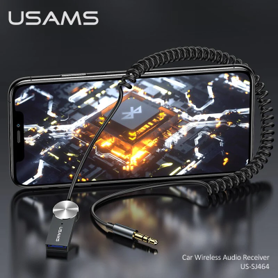 Bluetooth-адаптер Usams US-SJ464 Car Wireless Audio Receiver USB-A + AUX to Bluetooth 5.0 Tarnish (SJ464JSQ01)